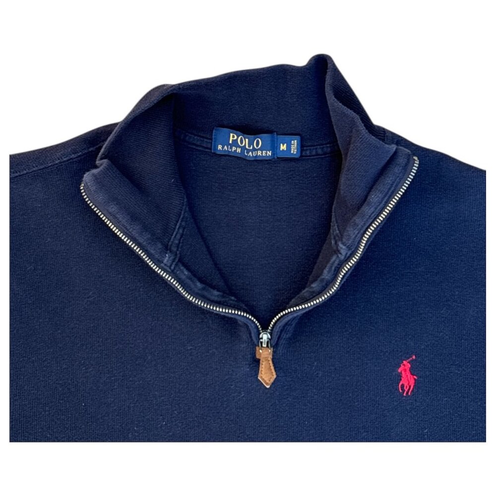 Polo Ralph Lauren Navy Quarter-Zip Pullover | Men’s Medium